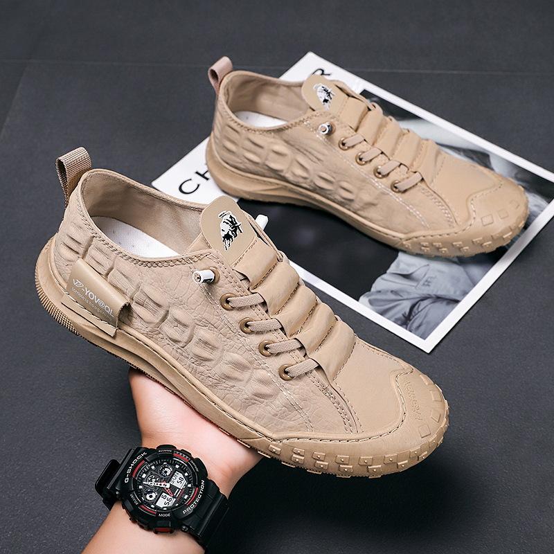 🔥Limited Time Offer 49% OFF🔥Men's New Crocodile Pattern Ice Silk Umbrella Cloth Breathable Canvas Shoes