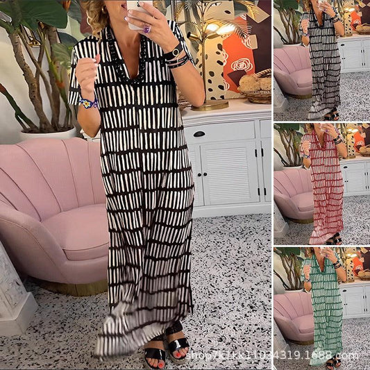 🔥Limited Time Offer 49% OFF🔥Modern Short Sleeve V-Neck Maxi Dress