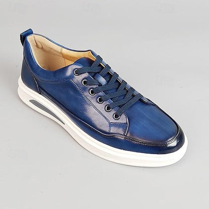 Men's Premium Cowhide Leather Casual Sneakers