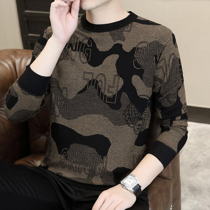 Men's high-end knitted sweater long sleeved thin sweater