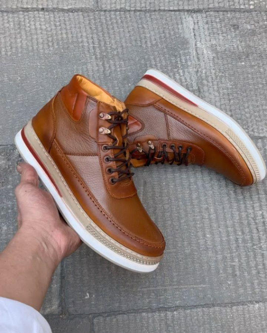 Men's New High Top Leather Casual Boots