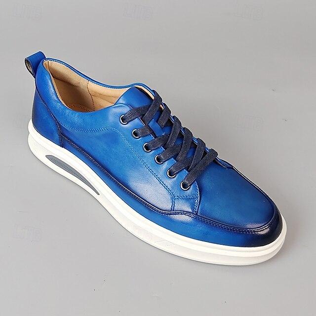 Men's Premium Cowhide Leather Casual Sneakers