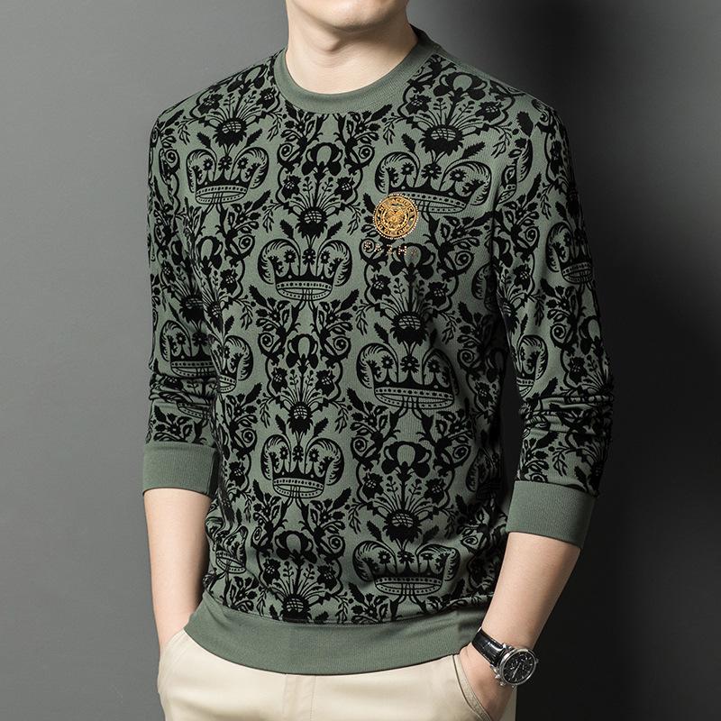 Men's new round neck high-quality printed hoodie