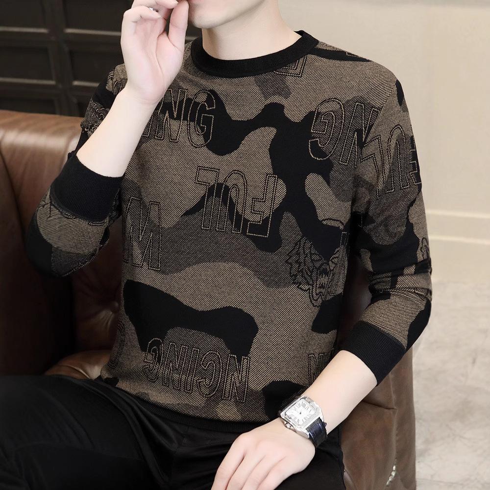 Men's high-end knitted sweater long sleeved thin sweater