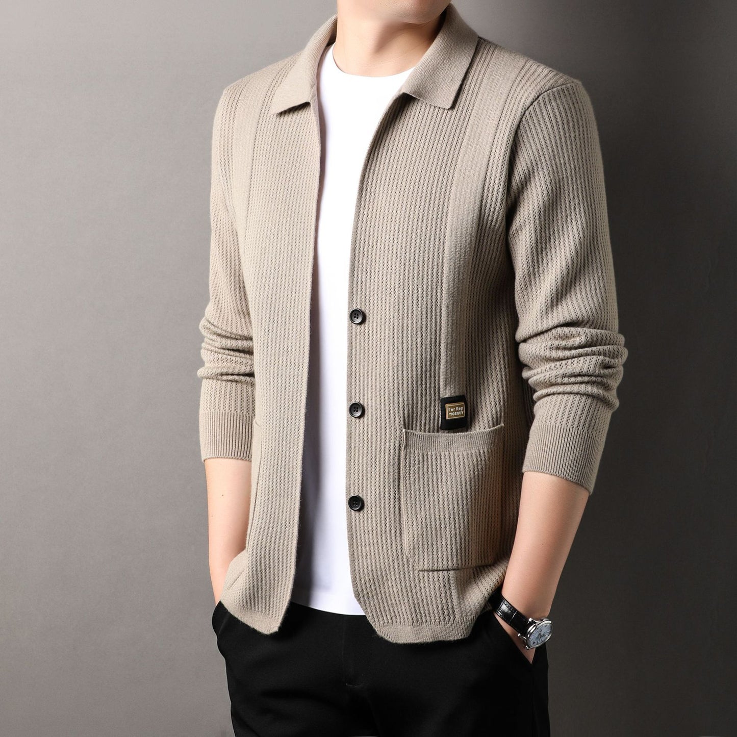 Men's new trendy casual solid color minimalist jacket