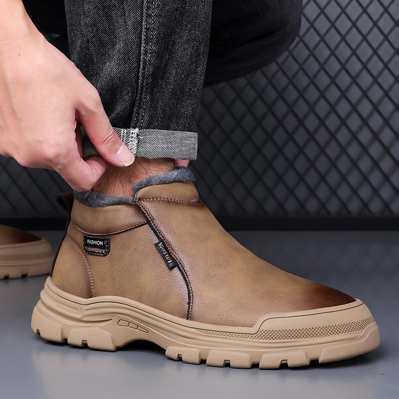 Men's Warm Thick Leather Warm Cotton Shoes