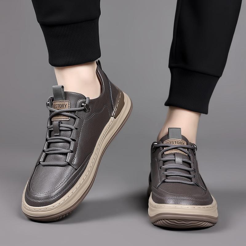 Men's genuine leather breathable soft sole sports shoes