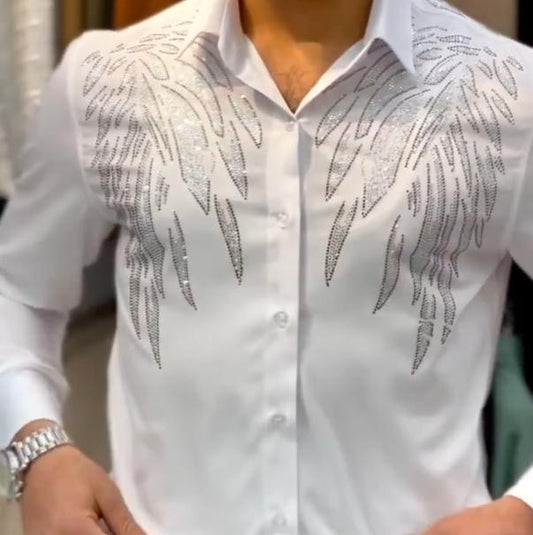 🔥Limited Time Offer 49% OFF🔥Men's New Summer Casual Diamond Inlaid High-end Shirt