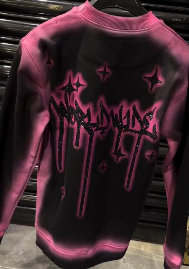 Men's High-end Luxury Diamond Studded Graffiti Hoodie