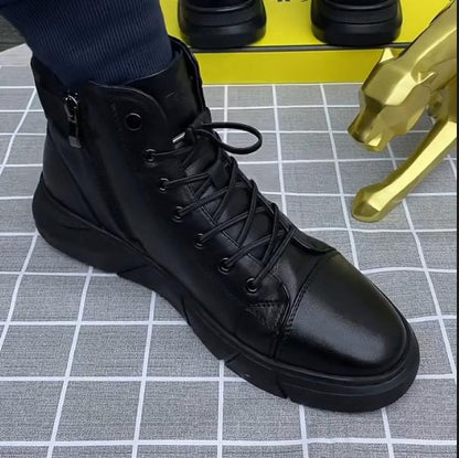 Men's Autumn And Winter Leather High Top Martin Boots