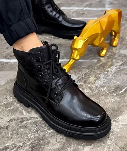 Men's New Top Cowhide Autumn And Winter High Top Leather Boots