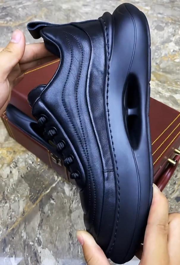 Men's New Leather Thick Soled High-end Sports And Leisure Shoes