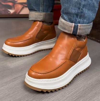 Men's Soft Soled Fashionable Casual Retro High-end Leather Shoes