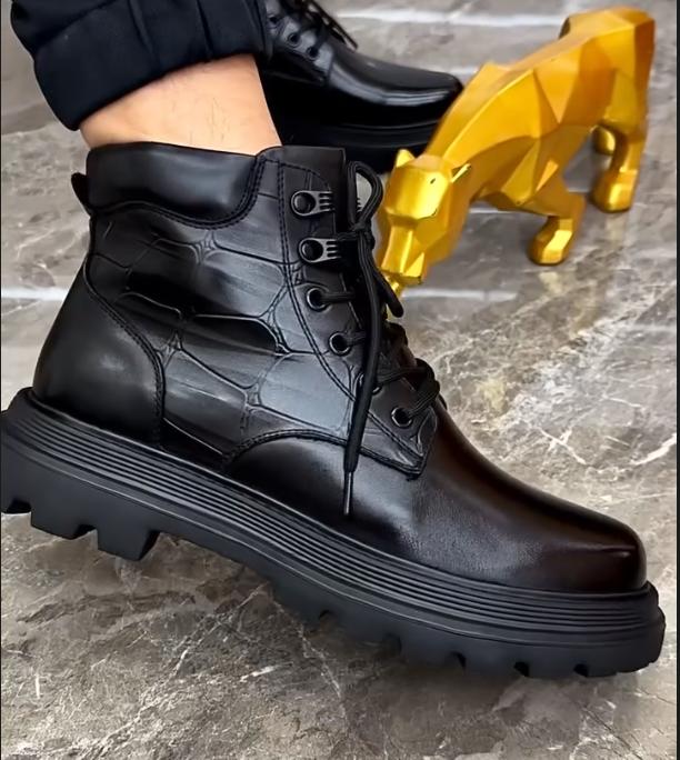 Men's New Top Cowhide Autumn And Winter High Top Leather Boots