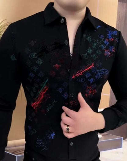 Men's New Trendy Color Printed Shirt