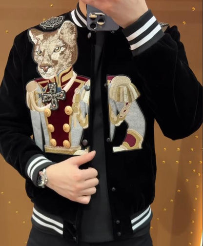 Men's Casual Embroidered Printed Fashionable Jacket