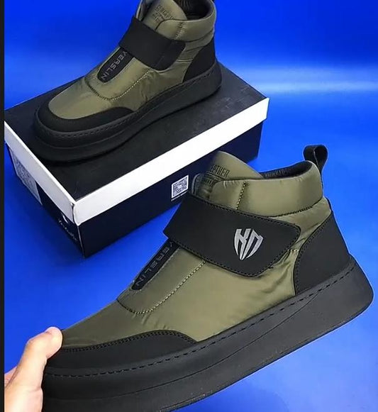 Men's New Down Fabric Comfortable, Breathable High Top Shoes