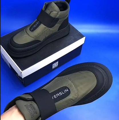 Men's New Down Fabric Comfortable, Breathable High Top Shoes