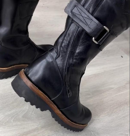 Men's Buckle High Top Knight Boots