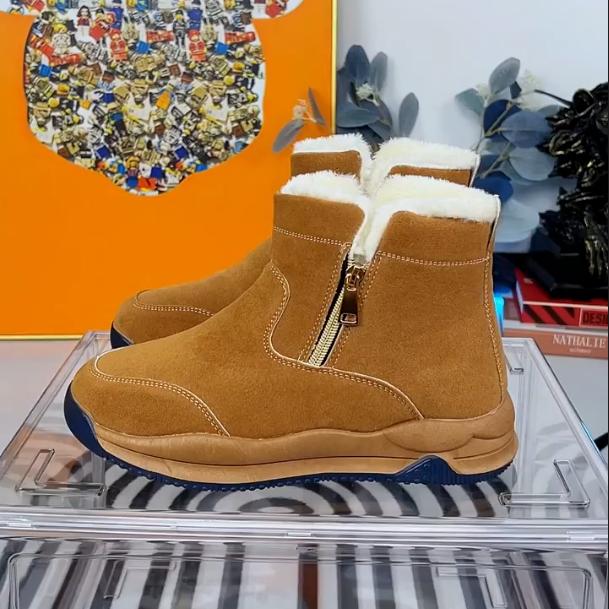 Men's New Warm And Plush Mid Top Cotton Shoes