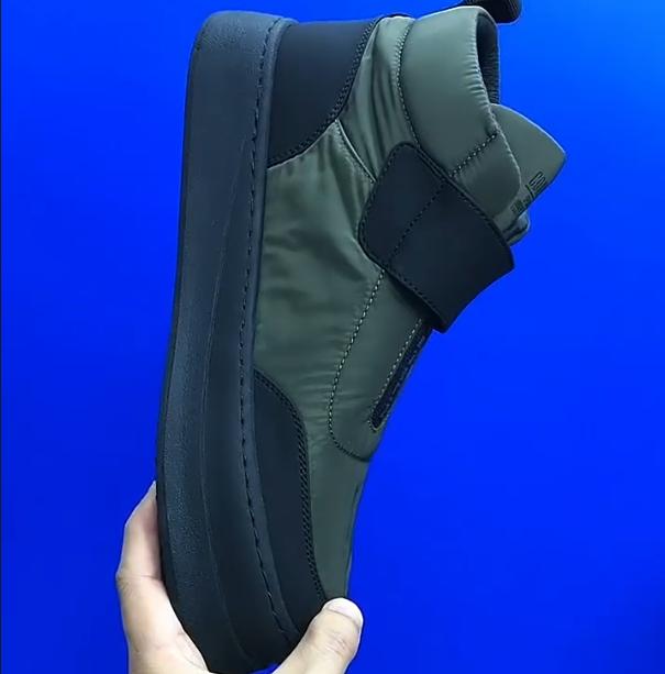 Men's New Down Fabric Comfortable, Breathable High Top Shoes