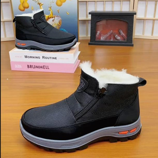 Men's New Soft Bottom Anti Slip And Plush Warm Flat Bottom Short Boots