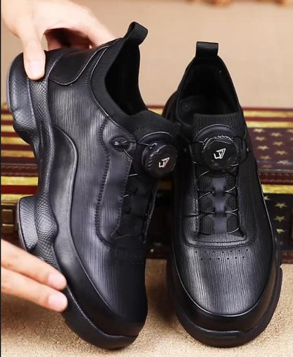 Men's Leather Rotating Cowhide Casual Running Shoes