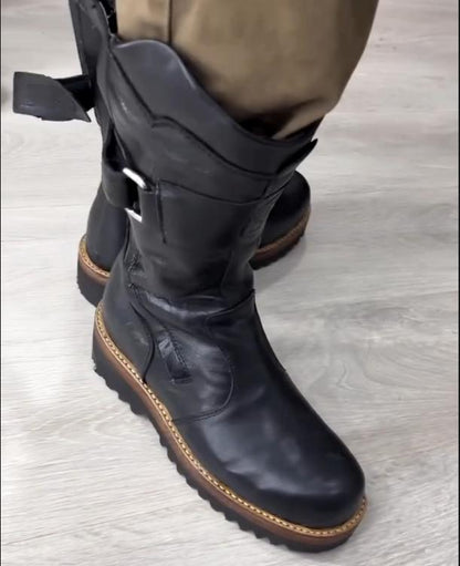 Men's Buckle High Top Knight Boots