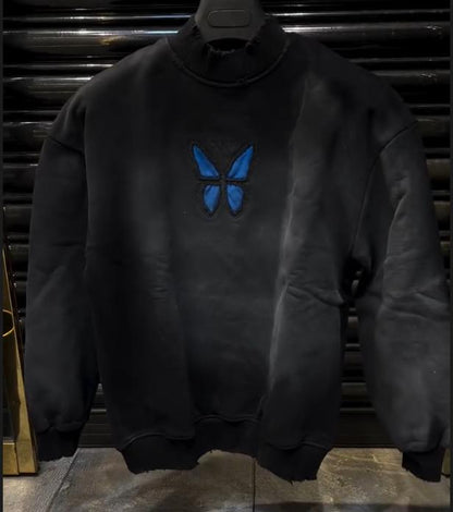 Men's Velvet Butterfly Embroidered Casual Hoodie