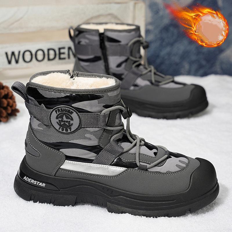 Men's new cold resistant outdoor high rise thick soled warm cotton shoes