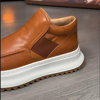 Men's Soft Soled Fashionable Casual Retro High-end Leather Shoes