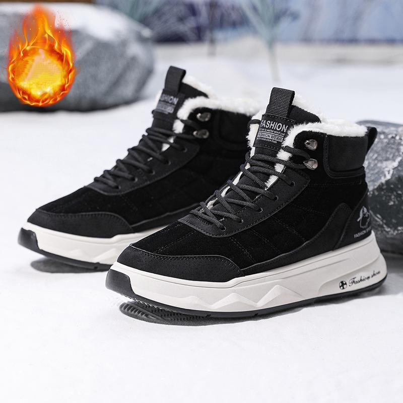 Men's new velvet warm casual high top shoes