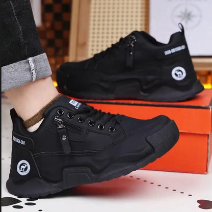 Men's New Fashionable Leather Thick Soled Daily Sports And Leisure Shoes