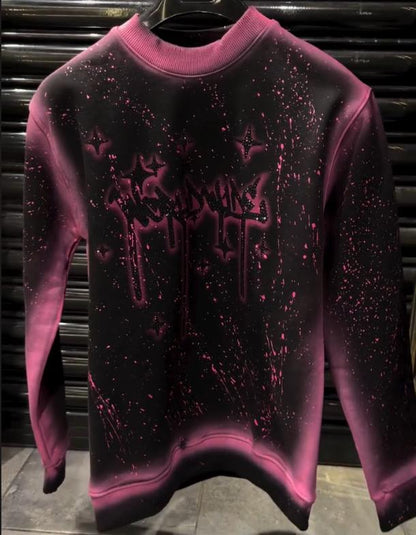 Men's High-end Luxury Diamond Studded Graffiti Hoodie