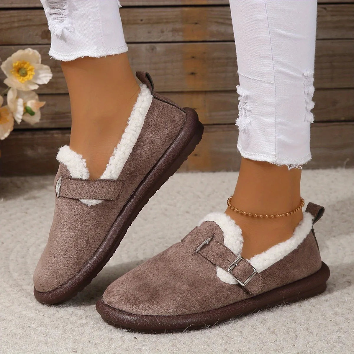 🔥Limited Time Offer 49% OFF🔥Autumn and Winter New Fashion One Step Plush Cotton Shoes