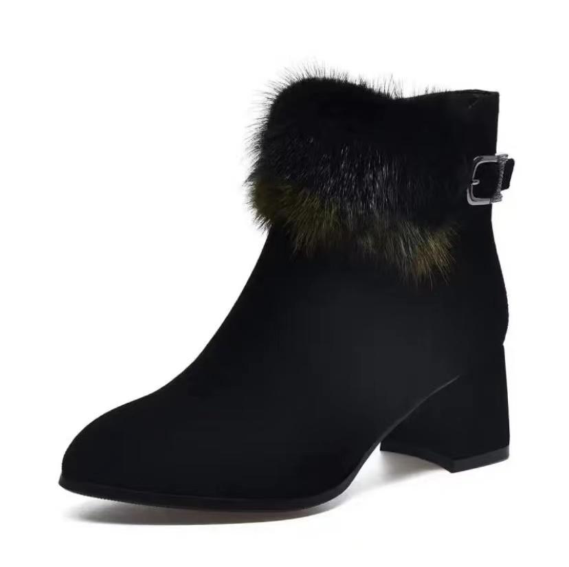 2022 New Suede Thick-heeled Boots