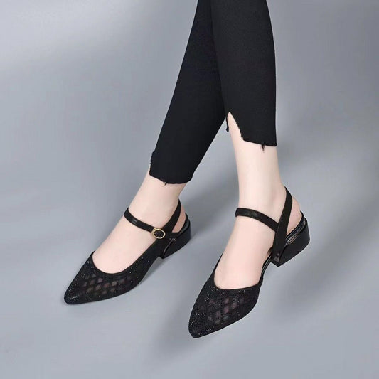 cutout low heel summer shoes