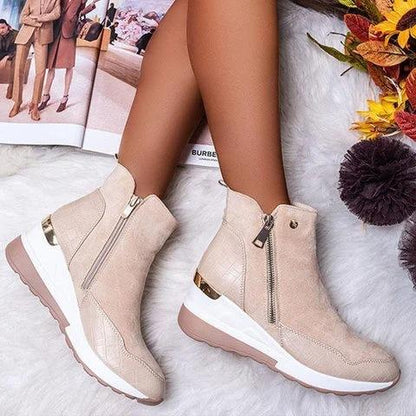 🔥Limited Time Offer 49% OFF🔥Women's slope heel side zipper martin boots