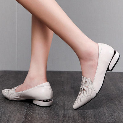 🔥Limited Time Offer 49% OFF🔥Soft-soled Causal Cutout Embroidered Leather Shoes