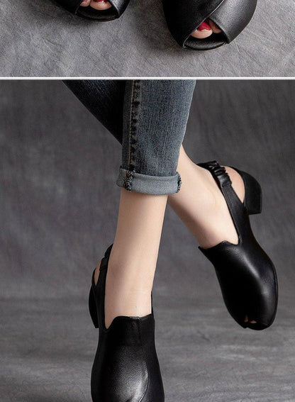 🔥Limited Time Offer 49% OFF🔥Soft-Soled Retro Leather Fish Mouth Women's Shoes