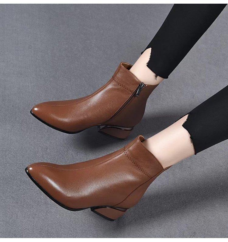 2022 Spring And Autumn New Single Boots Pointed Thick Joker Women's Single Boots