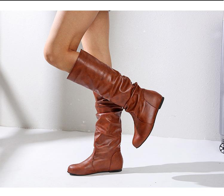 🔥Limited Time Offer 49% OFF🔥Women's solid pleated high solid boots