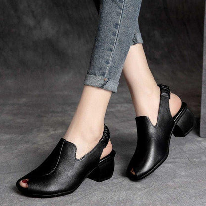 🔥Limited Time Offer 49% OFF🔥Soft-Soled Retro Leather Fish Mouth Women's Shoes