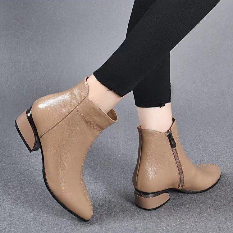 2022 Spring And Autumn New Single Boots Pointed Thick Joker Women's Single Boots