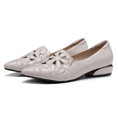 🔥Limited Time Offer 49% OFF🔥Soft-soled Causal Cutout Embroidered Leather Shoes