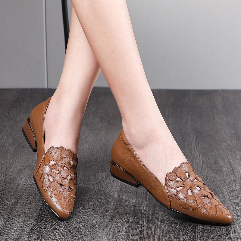 🔥Limited Time Offer 49% OFF🔥Soft-soled Causal Cutout Embroidered Leather Shoes