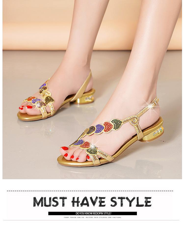 2022 New Fashion Rhinestone Sandals Beach Shoes