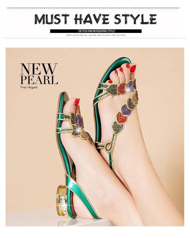 2022 New Fashion Rhinestone Sandals Beach Shoes