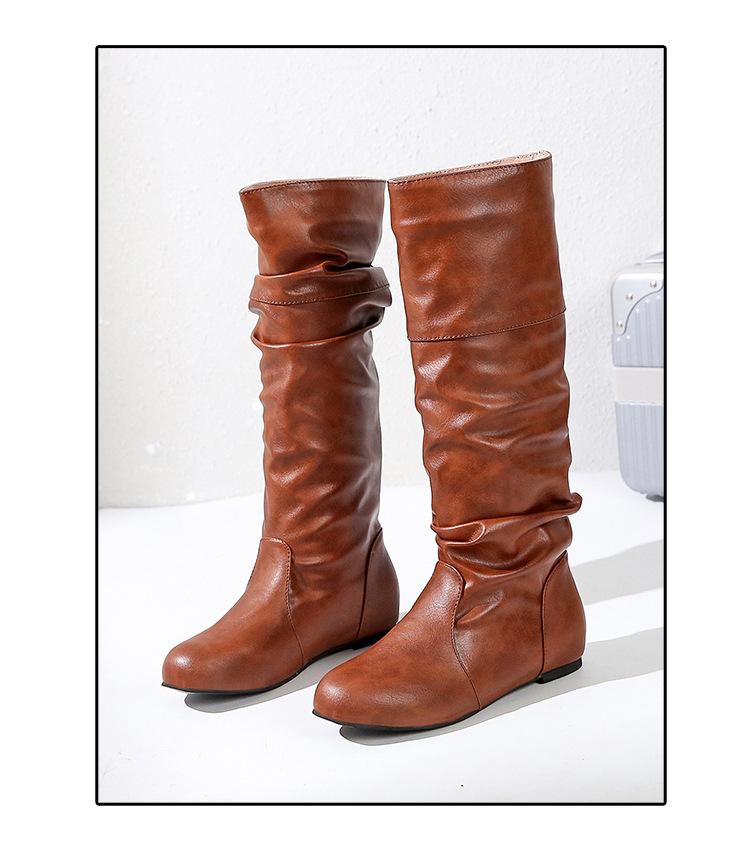 🔥Limited Time Offer 49% OFF🔥Women's solid pleated high solid boots