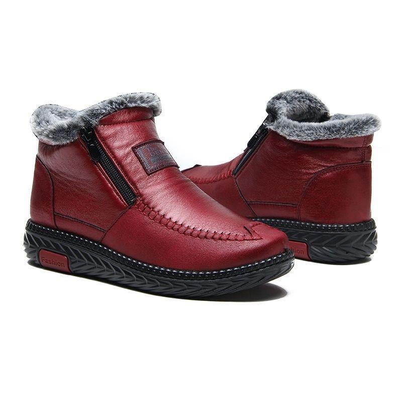 🔥Limited Time Offer 49% OFF🔥Women's Waterproof Non-slip Cotton Leather Boots